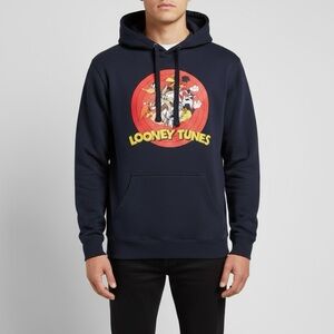 Warner Bros. Men's Navy Looney Tunes Sweater Graphic Pullover Sweater‎ size Med.